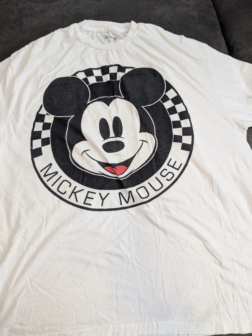 Mickey Mouse White And Black Graphic Tee
